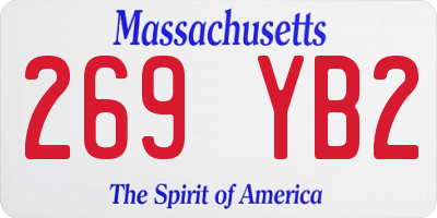 MA license plate 269YB2