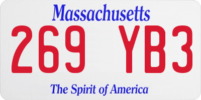 MA license plate 269YB3