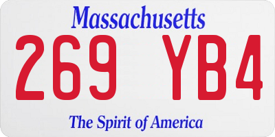 MA license plate 269YB4