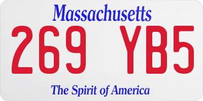 MA license plate 269YB5