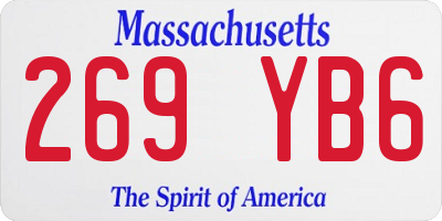 MA license plate 269YB6