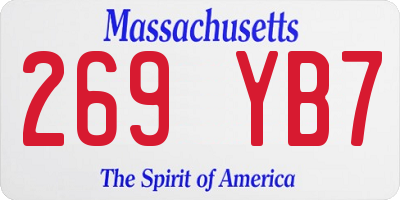 MA license plate 269YB7