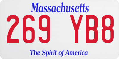 MA license plate 269YB8