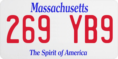 MA license plate 269YB9
