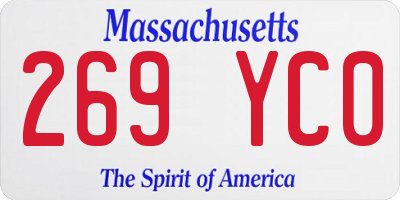 MA license plate 269YC0