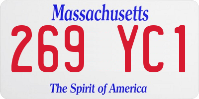 MA license plate 269YC1