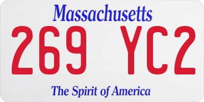 MA license plate 269YC2