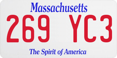MA license plate 269YC3