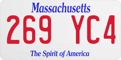 MA license plate 269YC4