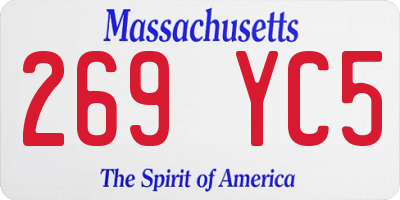MA license plate 269YC5