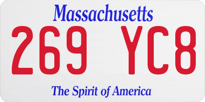 MA license plate 269YC8