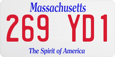 MA license plate 269YD1