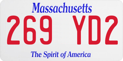 MA license plate 269YD2