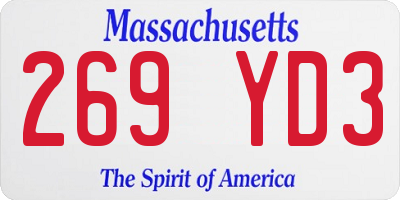 MA license plate 269YD3