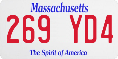 MA license plate 269YD4
