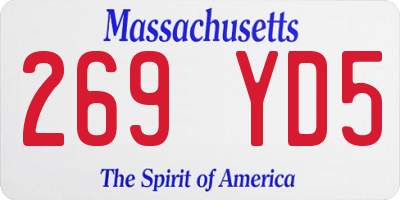 MA license plate 269YD5