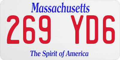 MA license plate 269YD6