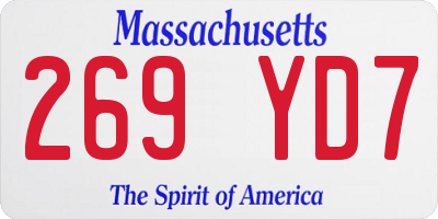 MA license plate 269YD7