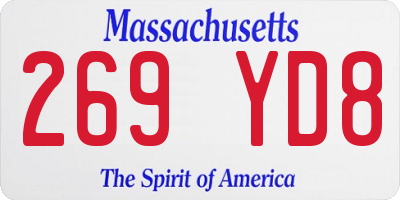 MA license plate 269YD8