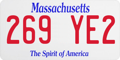 MA license plate 269YE2