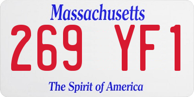 MA license plate 269YF1