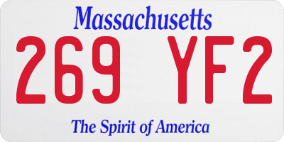 MA license plate 269YF2