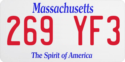 MA license plate 269YF3