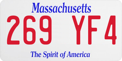 MA license plate 269YF4
