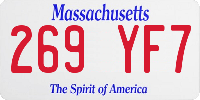 MA license plate 269YF7