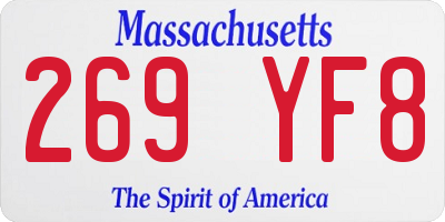 MA license plate 269YF8