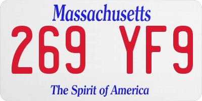 MA license plate 269YF9
