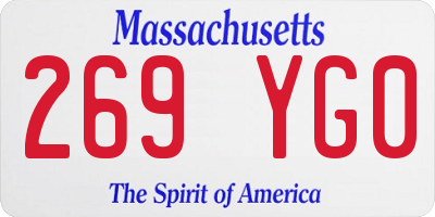 MA license plate 269YG0