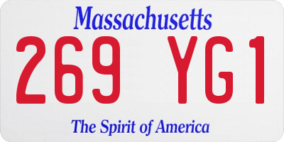 MA license plate 269YG1
