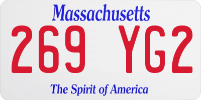 MA license plate 269YG2