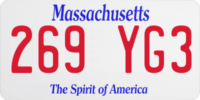 MA license plate 269YG3