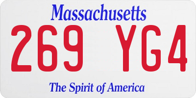 MA license plate 269YG4