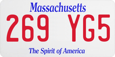 MA license plate 269YG5