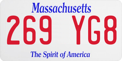 MA license plate 269YG8