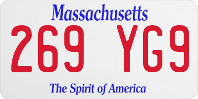 MA license plate 269YG9