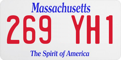 MA license plate 269YH1