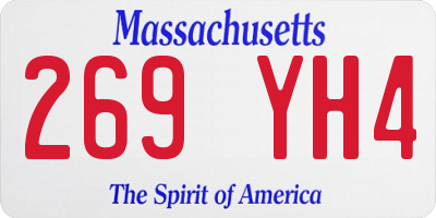 MA license plate 269YH4