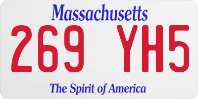 MA license plate 269YH5