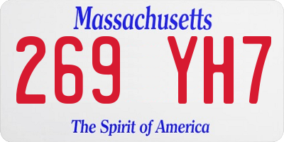 MA license plate 269YH7