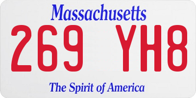 MA license plate 269YH8