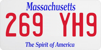 MA license plate 269YH9