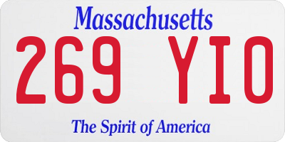 MA license plate 269YI0