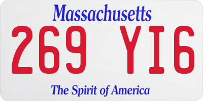 MA license plate 269YI6