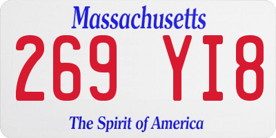 MA license plate 269YI8