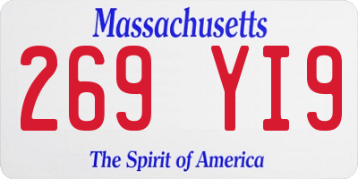 MA license plate 269YI9