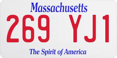 MA license plate 269YJ1